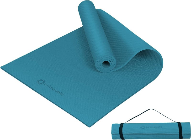 Primasole Yoga Mat with Carry Strap for Yoga Pilates Fitness and Floor Workout at Home and Gym 1/4 thick (Jango Green Color) PSS91NH004A - Image 1